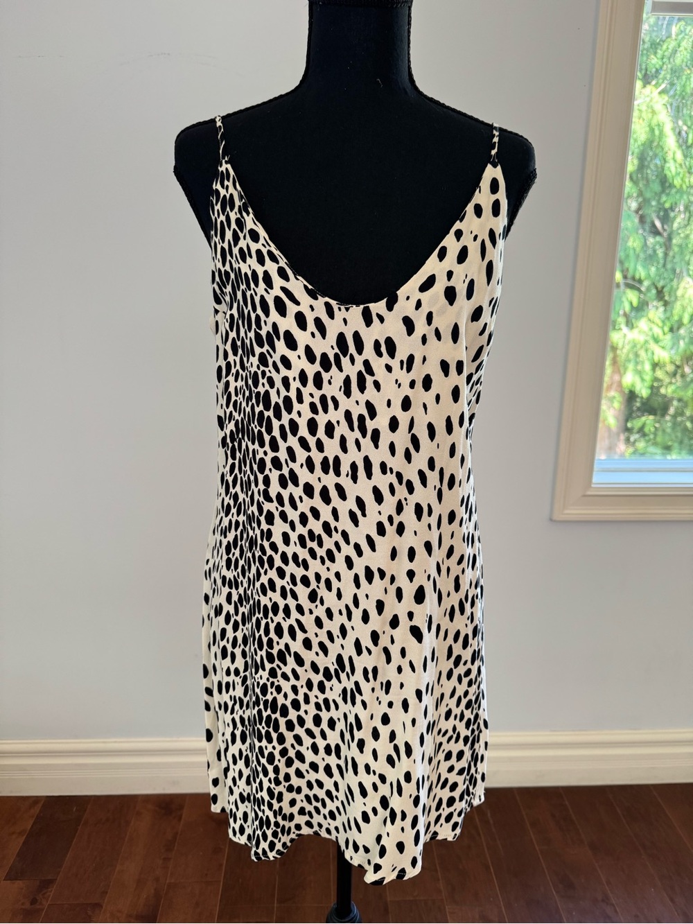 Reformation Cream Top with Black Animal Spots
